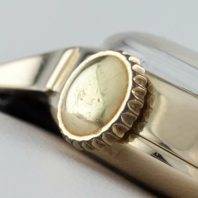 Lord Elgin Vintage 14k Yellow Gold Hand-Winding Watch Black Dial 1953 Mov #556