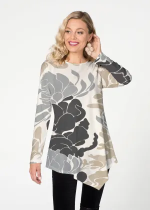 Lotus Grey (23057) ~ Asymmetrical French Terry Tunic