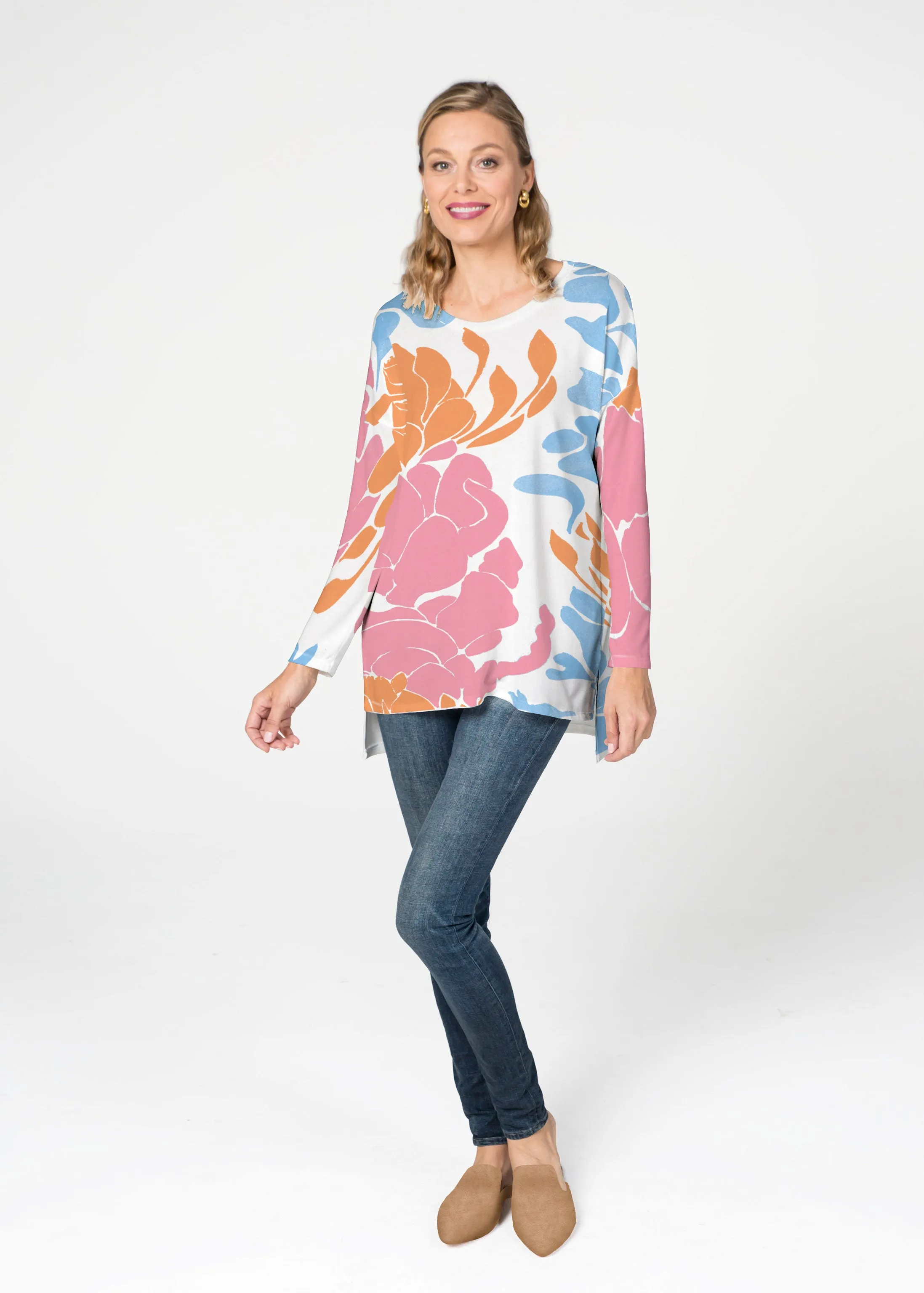 Lotus Pink/Orange (23058) ~ Slouchy Butterknit Top