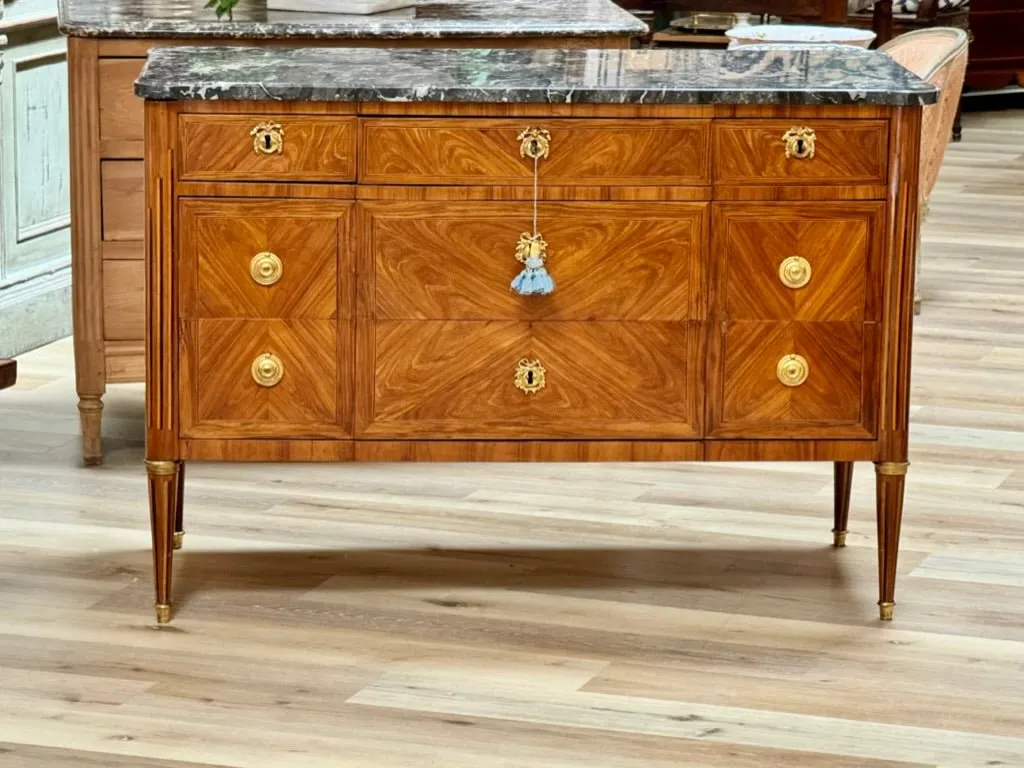 Louis XVI Commode, late 18th Century. Stamped G. DESTER (Godefroy; Maitre in 1774).