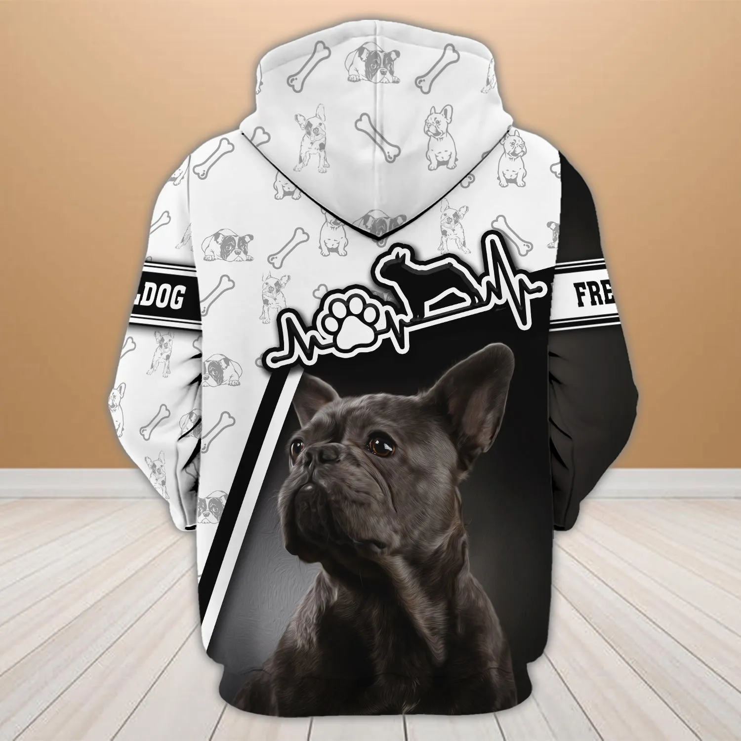 Love French Bulldog - Personalized Name 3D Zipper Hoodie 186 - Nvc97