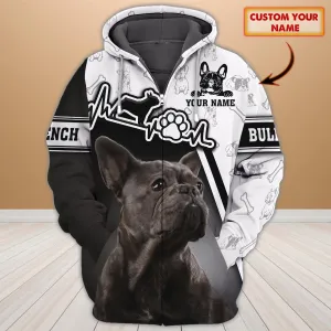 Love French Bulldog - Personalized Name 3D Zipper Hoodie 186 - Nvc97