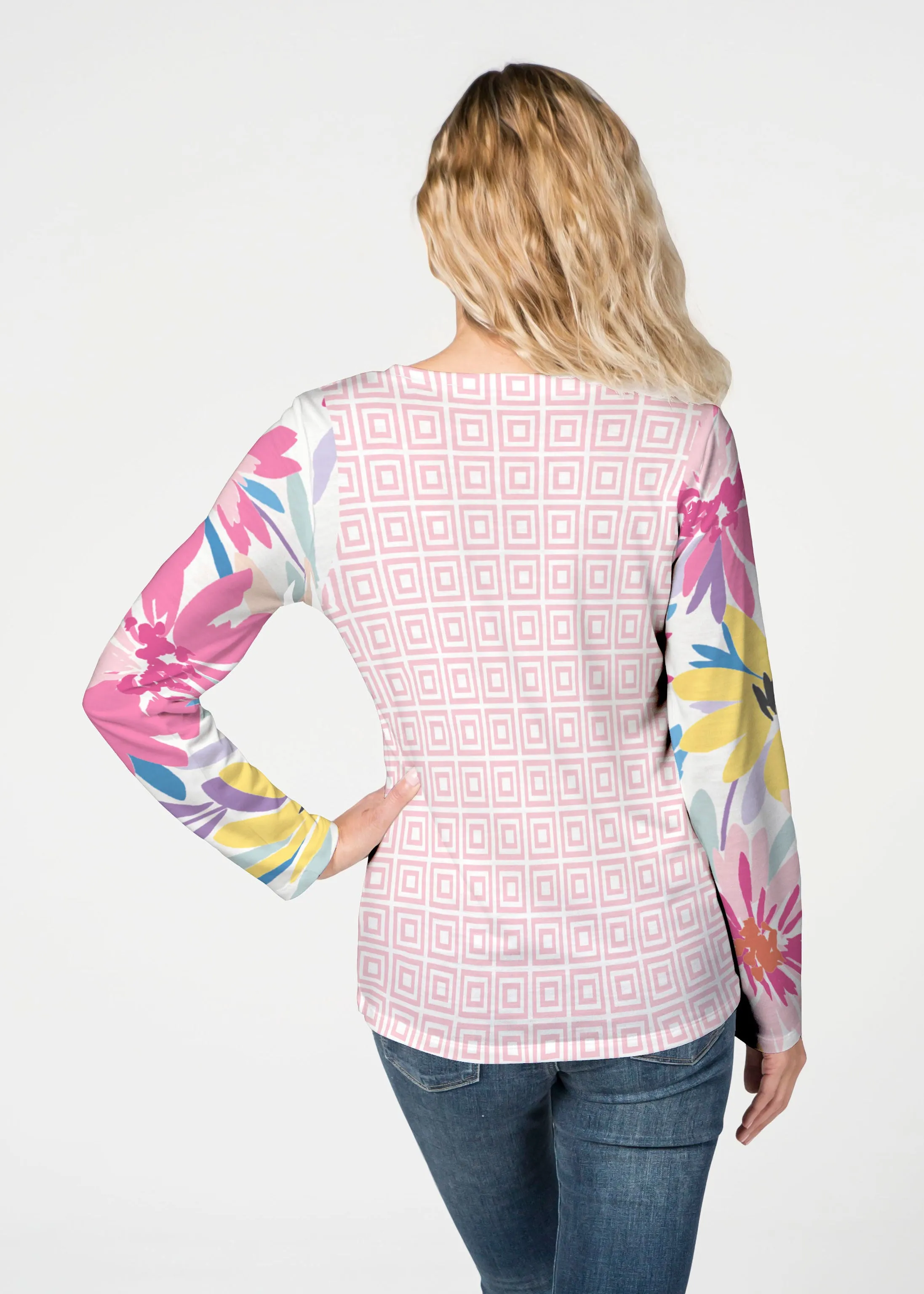 Loves me Loves me Not (8068) ~ French Terry V-neck Top