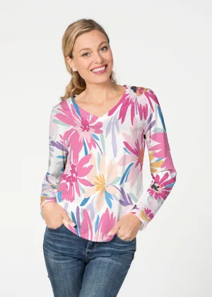 Loves me Loves me Not (8068) ~ French Terry V-neck Top