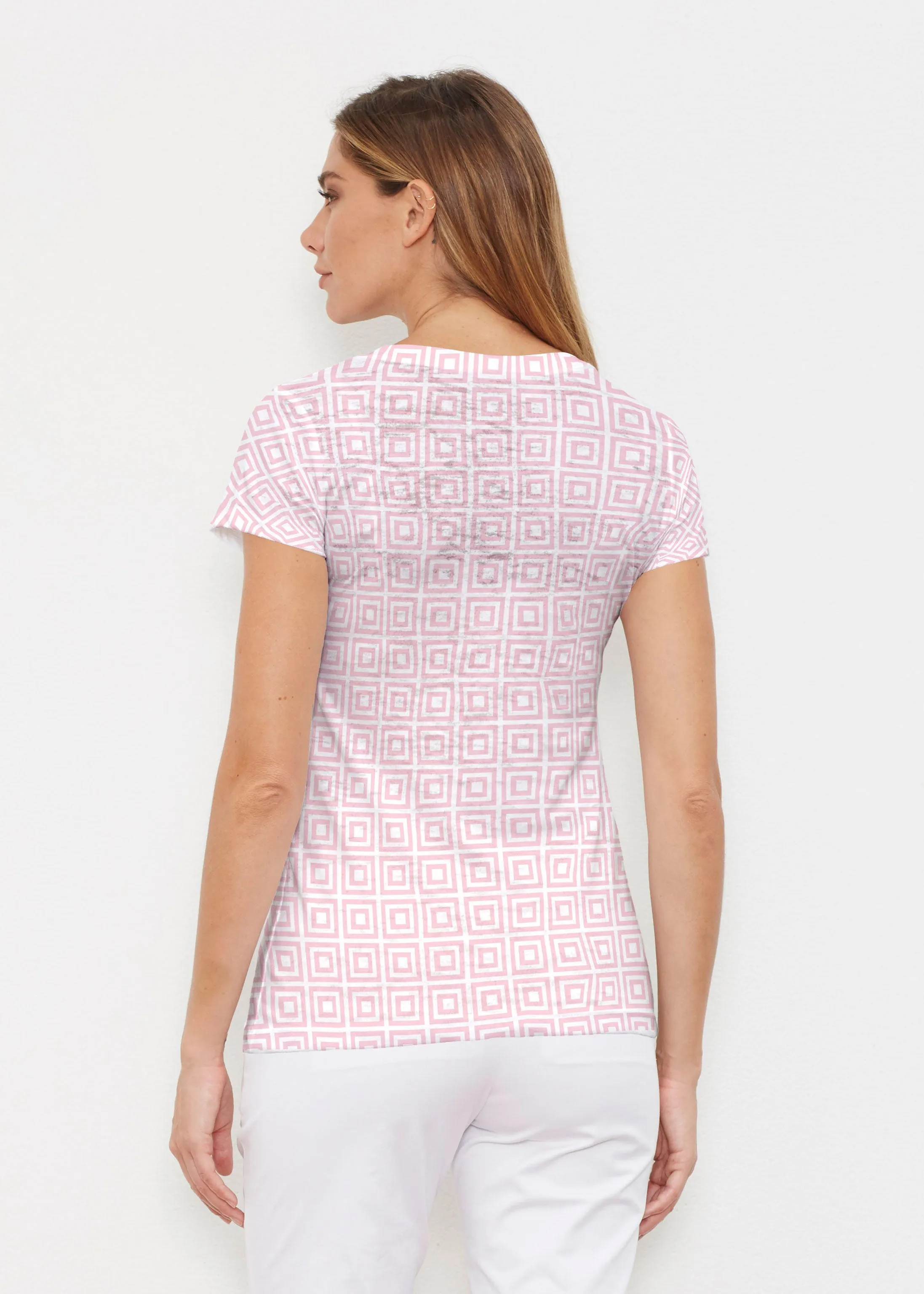 Loves me Loves me Not (8068) ~ Signature Cap Sleeve V-Neck Shirt