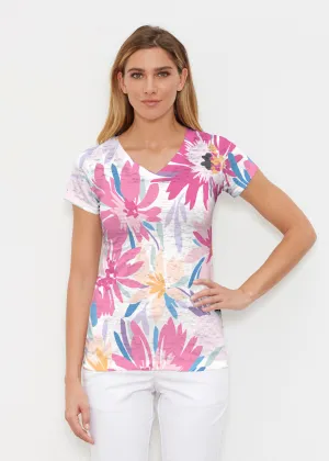 Loves me Loves me Not (8068) ~ Signature Cap Sleeve V-Neck Shirt