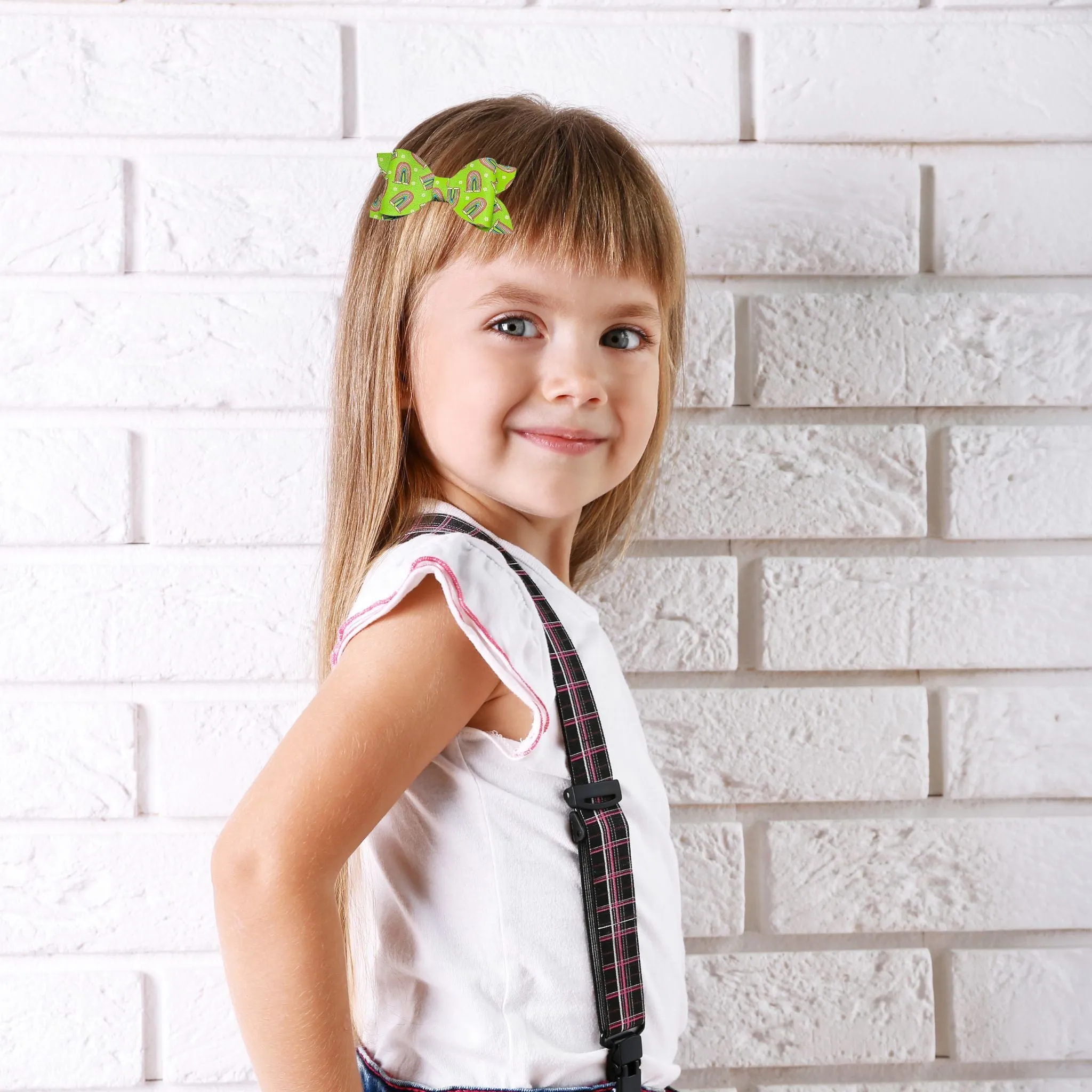 Lucky Rainbow Faux Leather Bows