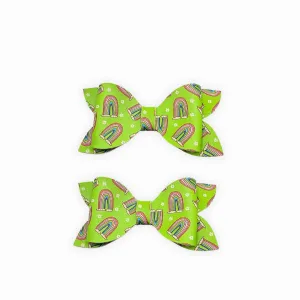 Lucky Rainbow Faux Leather Bows