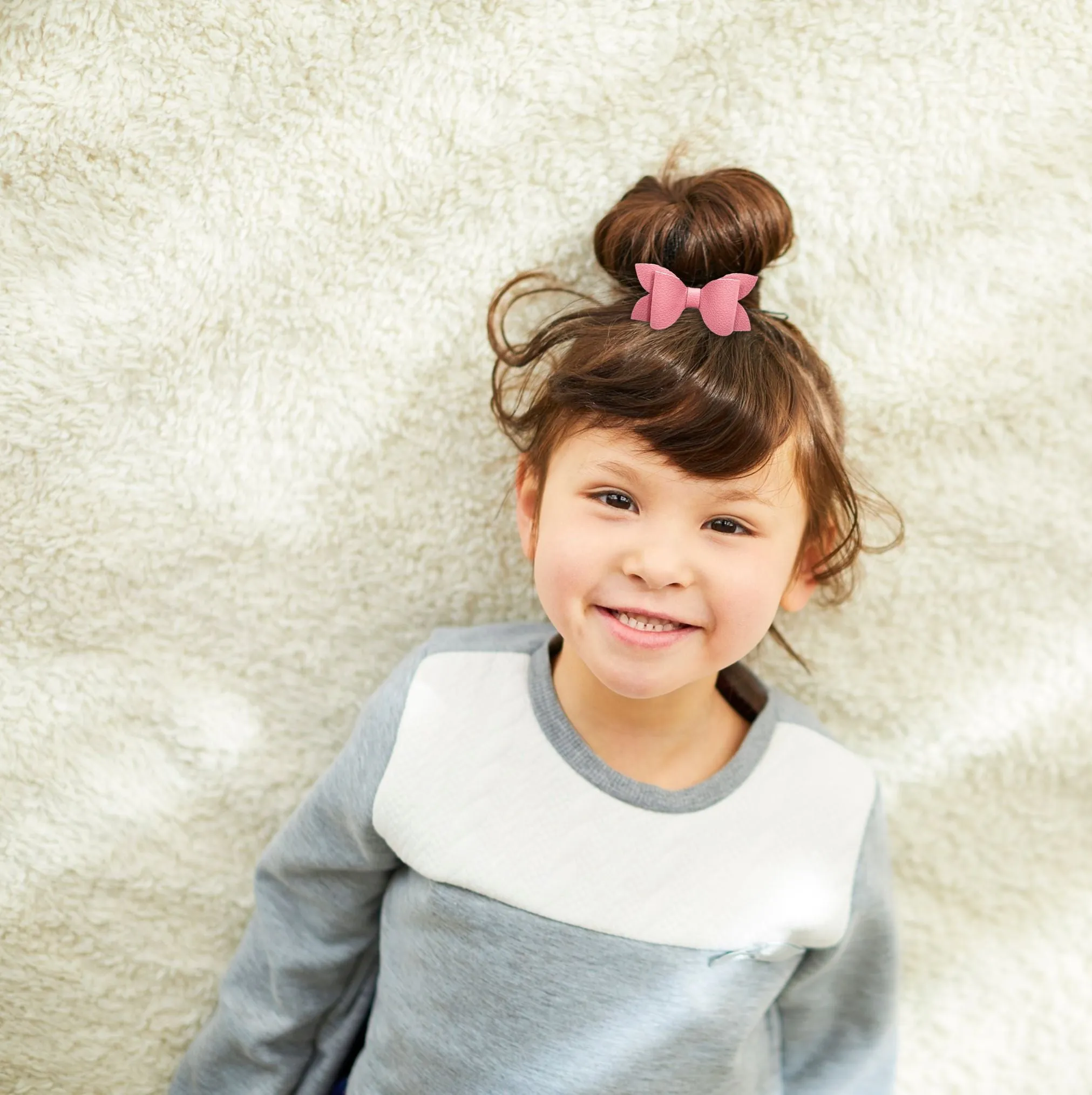 Luna - Red & Pink Valentine Faux Leather Hair Bows