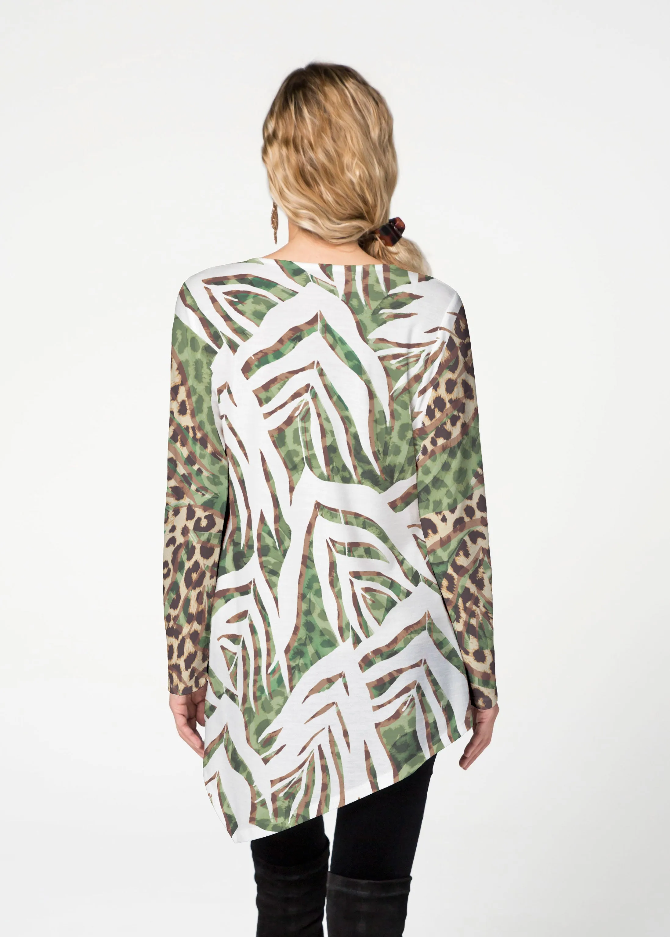 Lush Jaguar (16151) ~ Asymmetrical French Terry Tunic