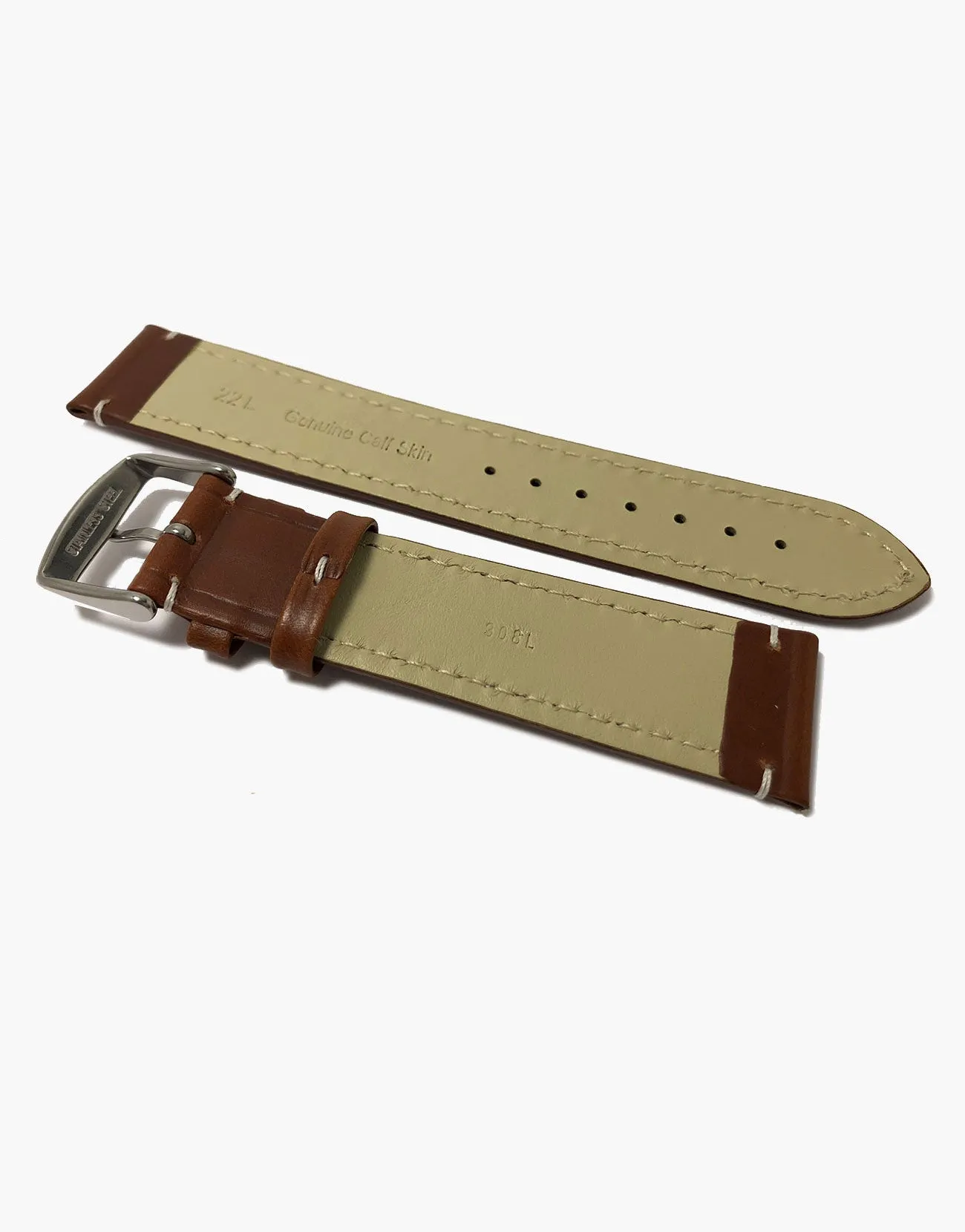 LUX Genuine Calf Skin Italian Leather Watch Band Oil Tanned strap Large