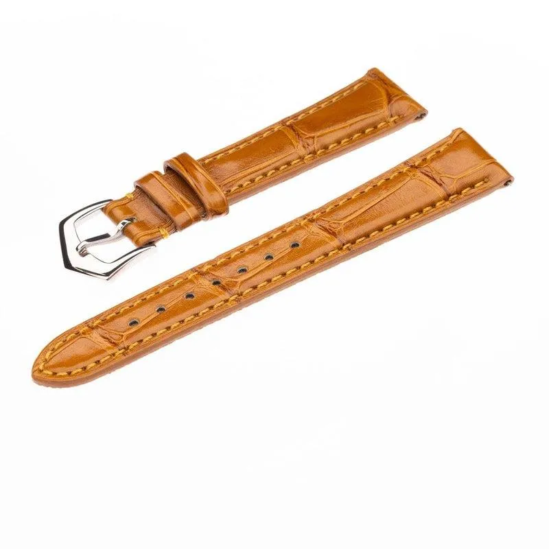 Luxurious Cognac Alligator Leather Watch Band for Apple Watch - Elevate Your Style with Premium Quality