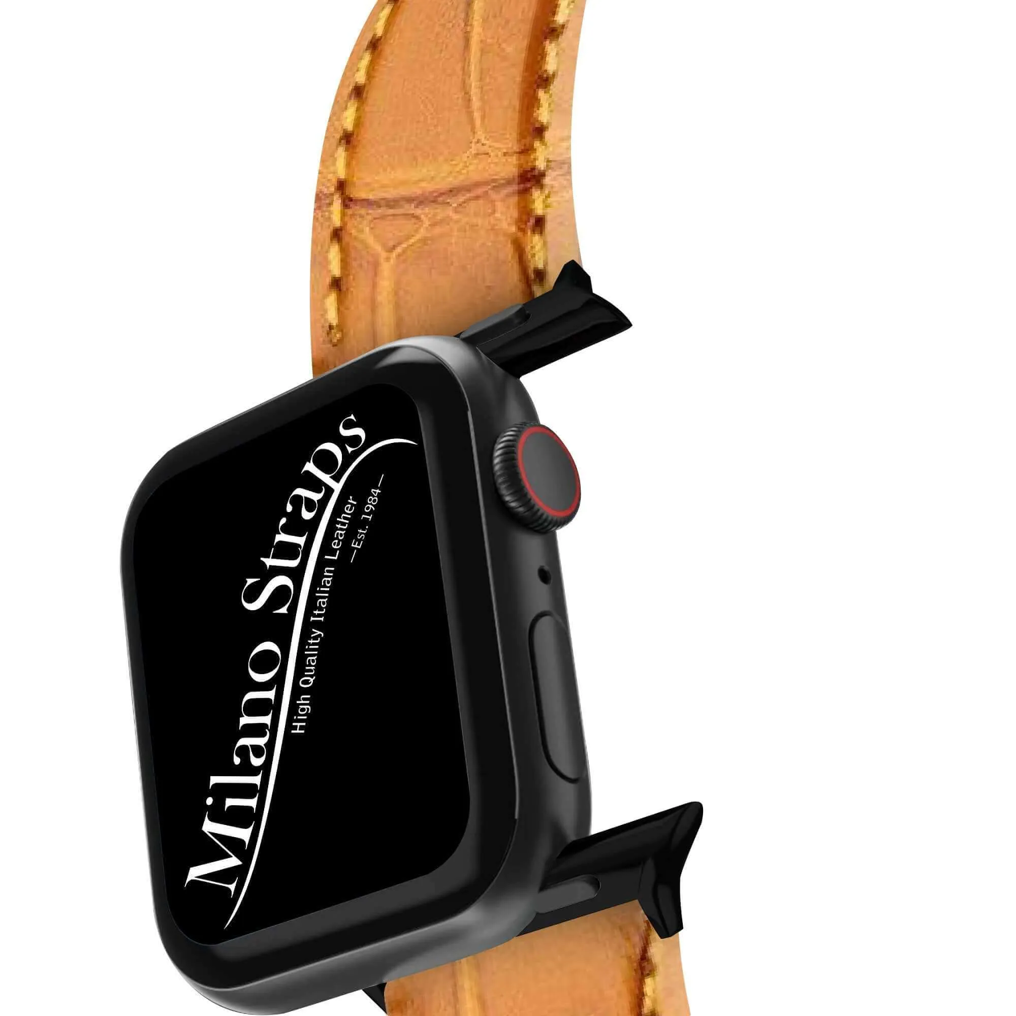 Luxurious Cognac Alligator Leather Watch Band for Apple Watch - Elevate Your Style with Premium Quality