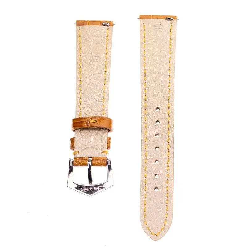 Luxurious Cognac Alligator Leather Watch Band for Apple Watch - Elevate Your Style with Premium Quality