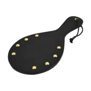 Luxurious Leather Paddle with Brass Stud Detail for Harder Impact