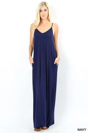 MACIE MAXI POCKET DRESS NAVY