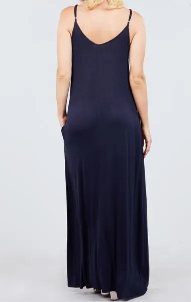 MACIE MAXI POCKET DRESS NAVY