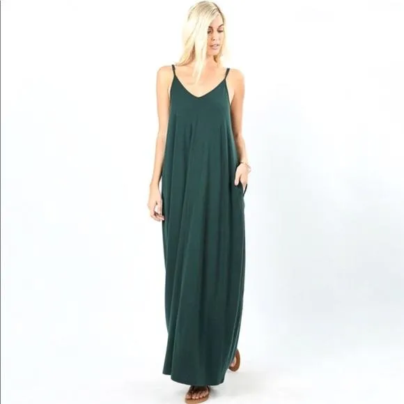 MACIE POCKET MAXI DRESS GREEN