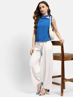 Madame Cowl Neck Royal Blue Top