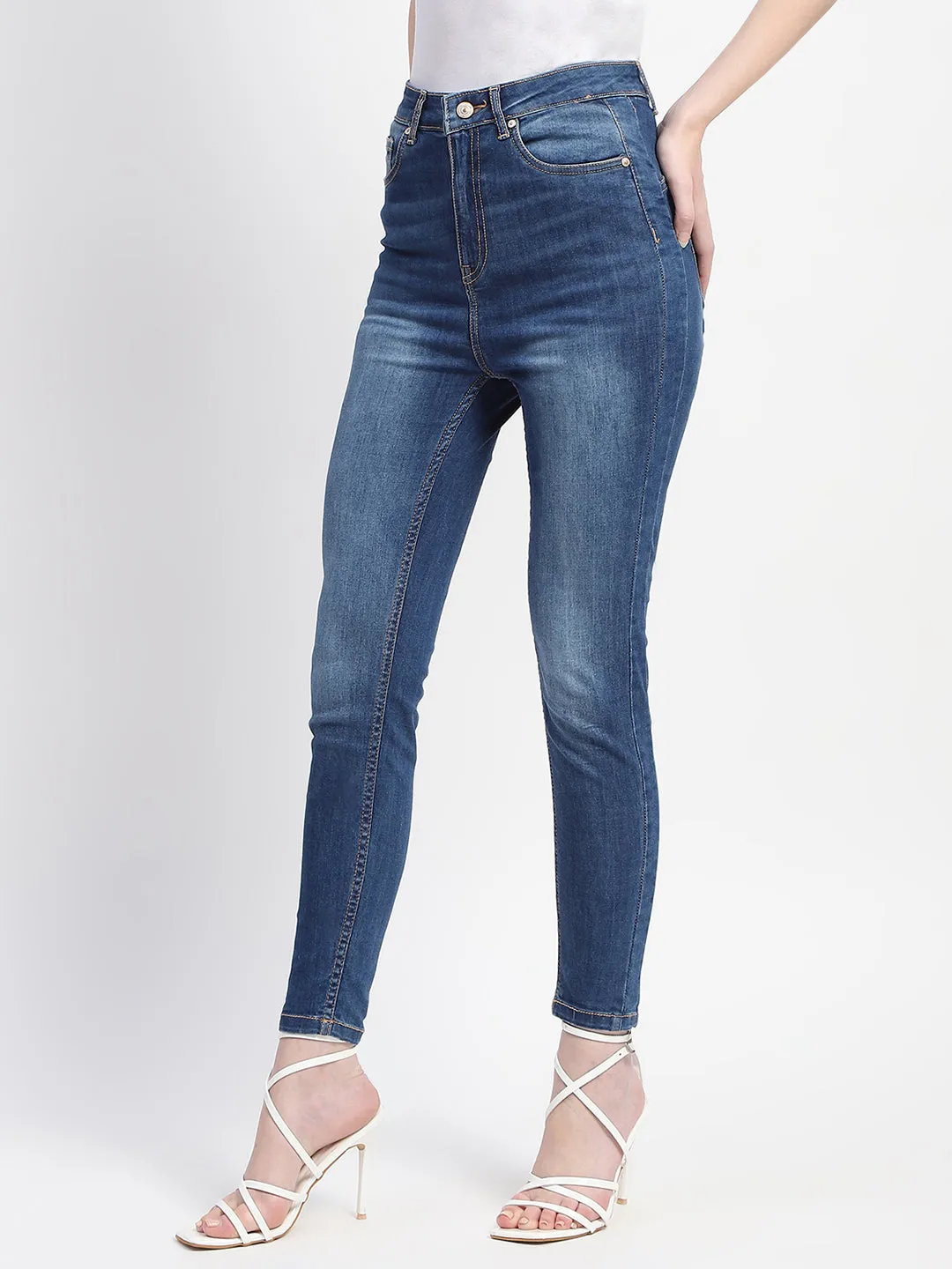 Madame Whiskered High Waist Indigo Jeans