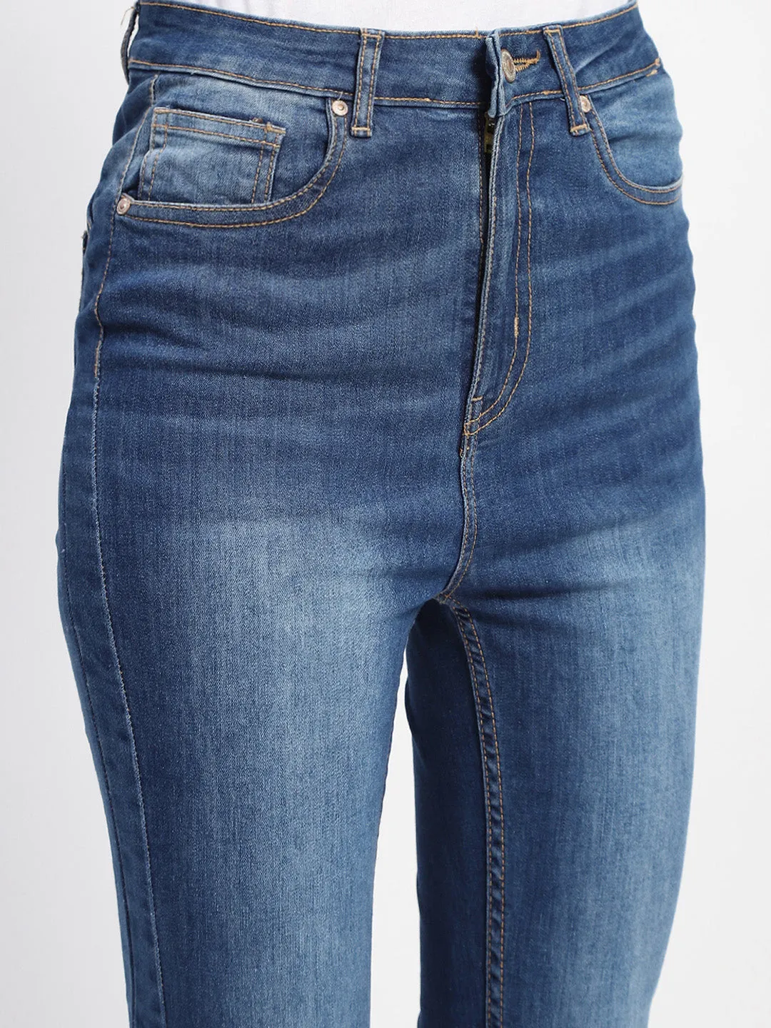 Madame Whiskered High Waist Indigo Jeans
