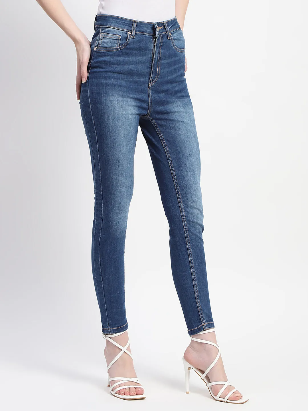 Madame Whiskered High Waist Indigo Jeans