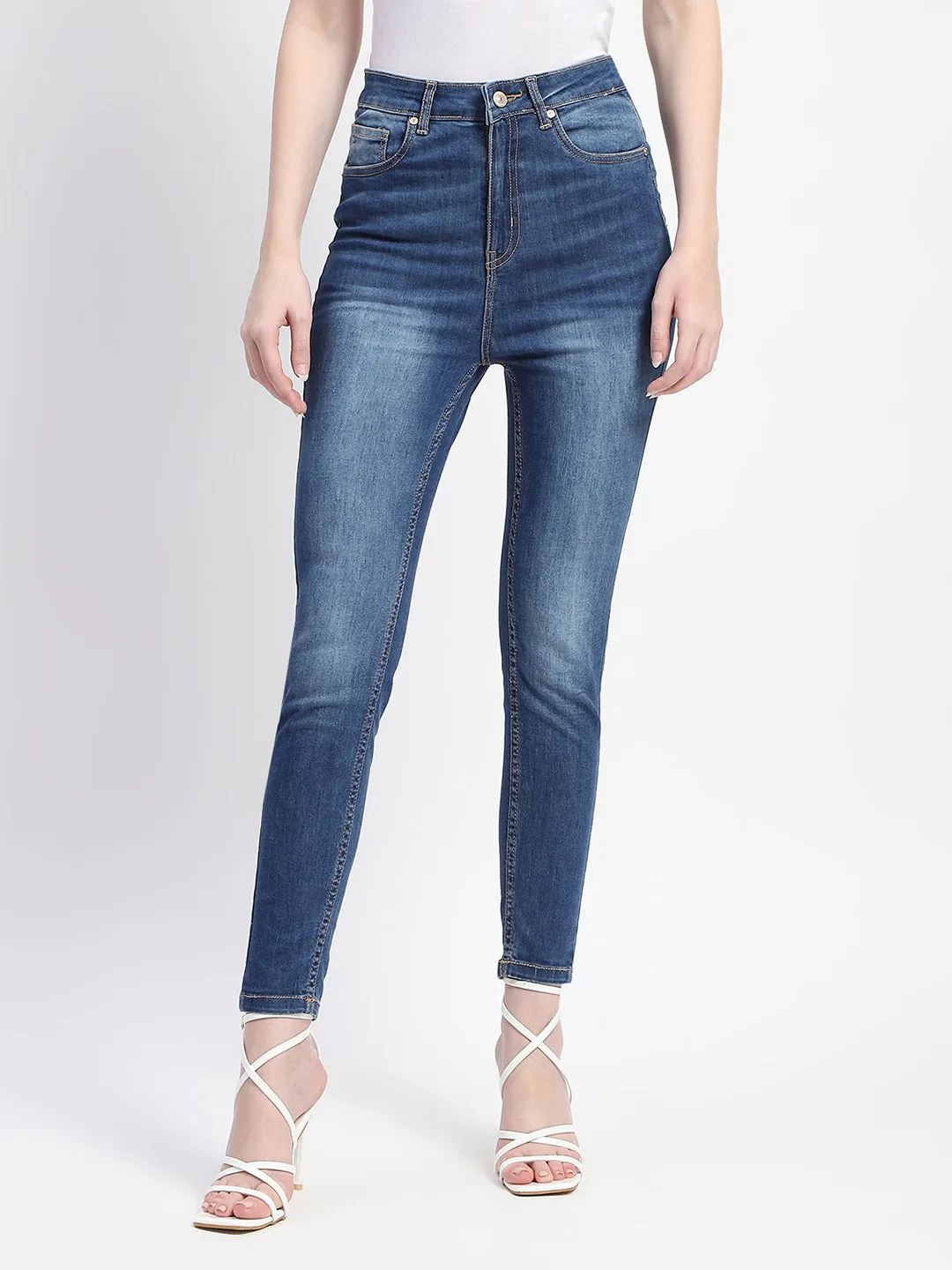Madame Whiskered High Waist Indigo Jeans