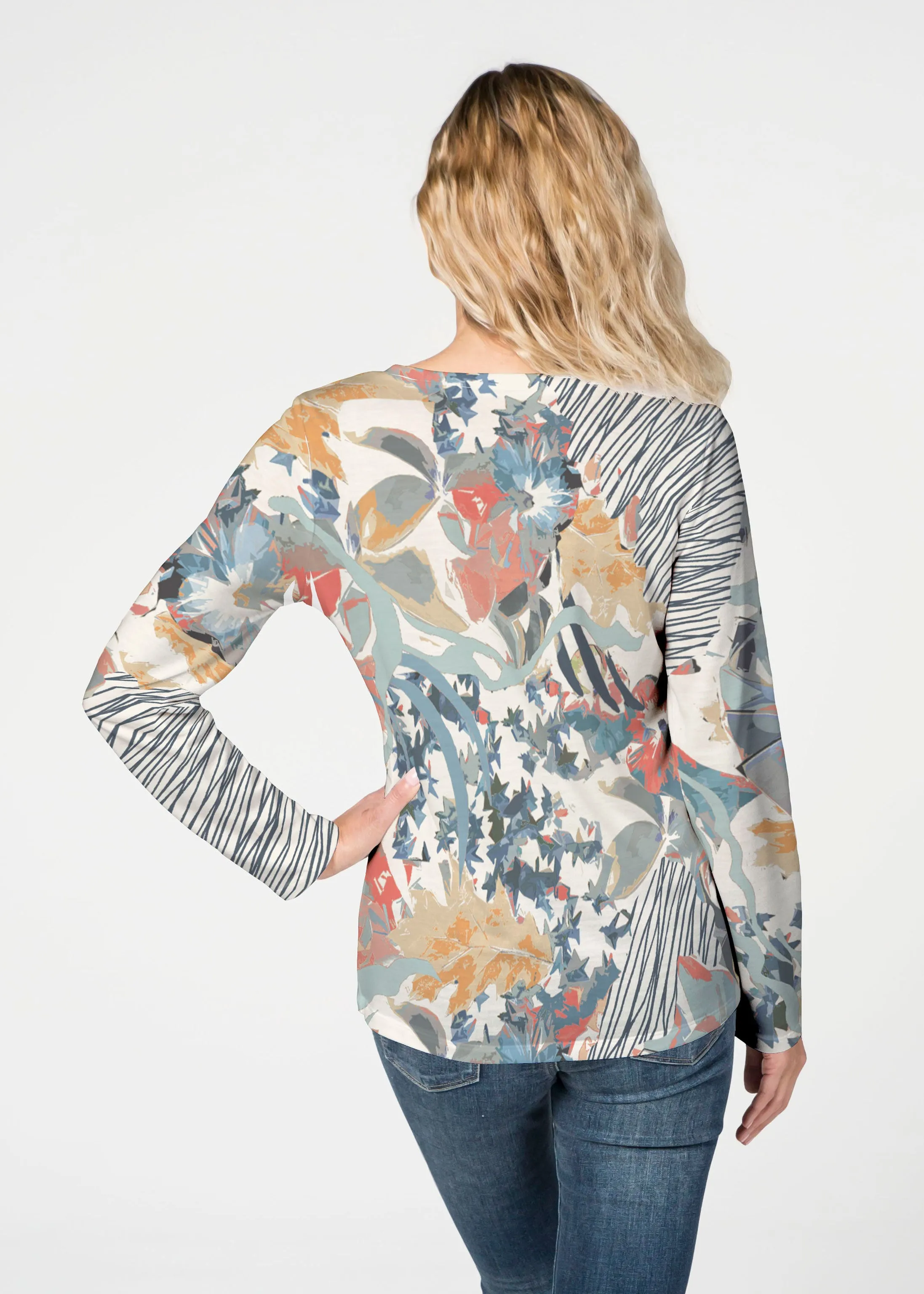 Maddy Sketch (8065) ~ French Terry V-neck Top