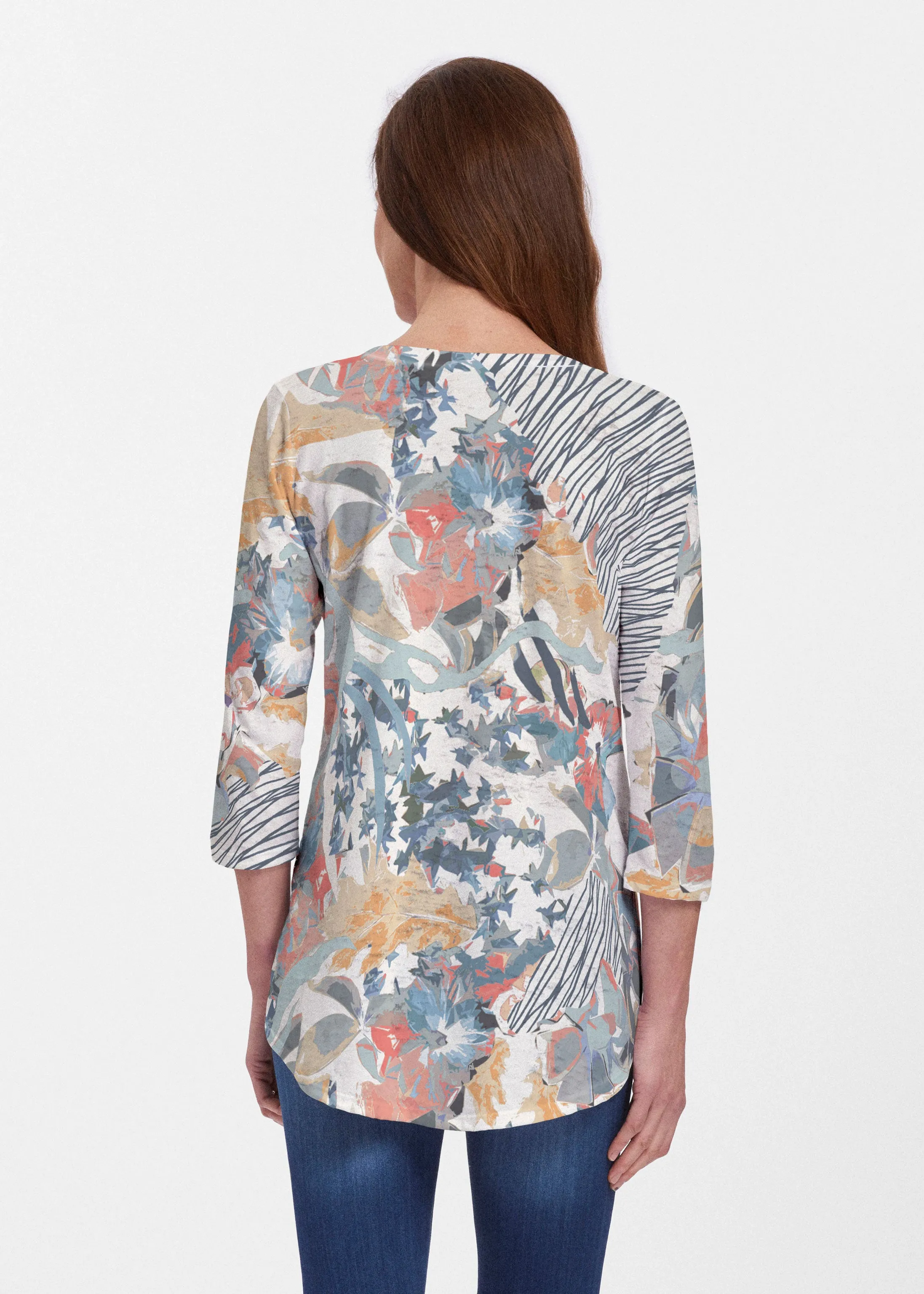 Maddy Sketch (8065) ~ V-neck Flowy Tunic