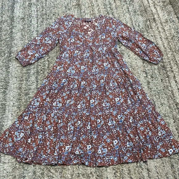 Madewell Challis Wrap Midi maxi Dress in Woodland Floral sz M