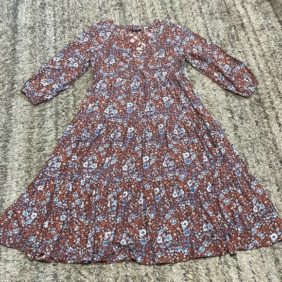 Madewell Challis Wrap Midi maxi Dress in Woodland Floral sz M