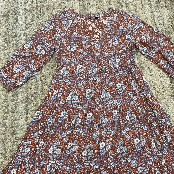 Madewell Challis Wrap Midi maxi Dress in Woodland Floral sz M
