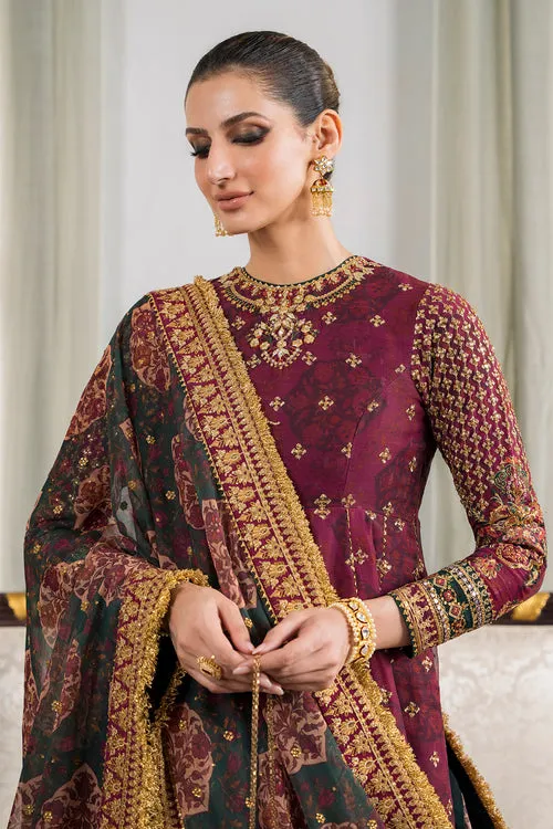 Magenta Pakistani Party Dress in Premium Chiffon Fabric