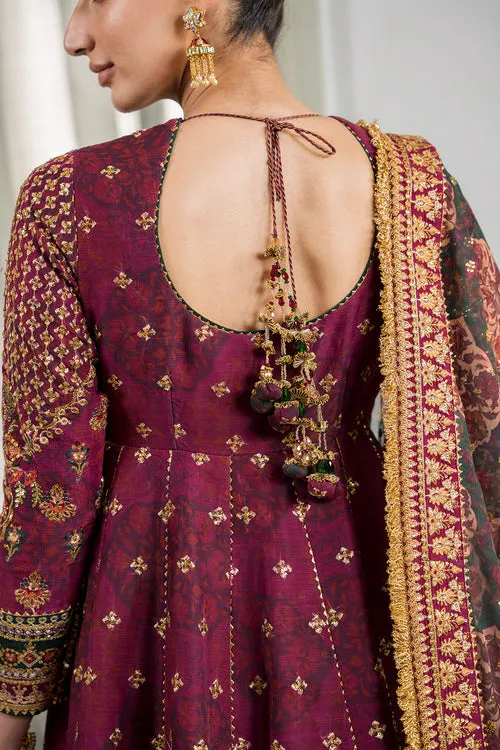Magenta Pakistani Party Dress in Premium Chiffon Fabric