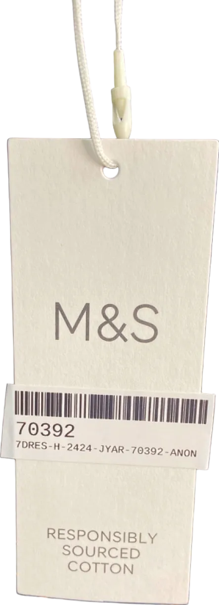 M&S Black One Shoulder Cotton Dress Size 12