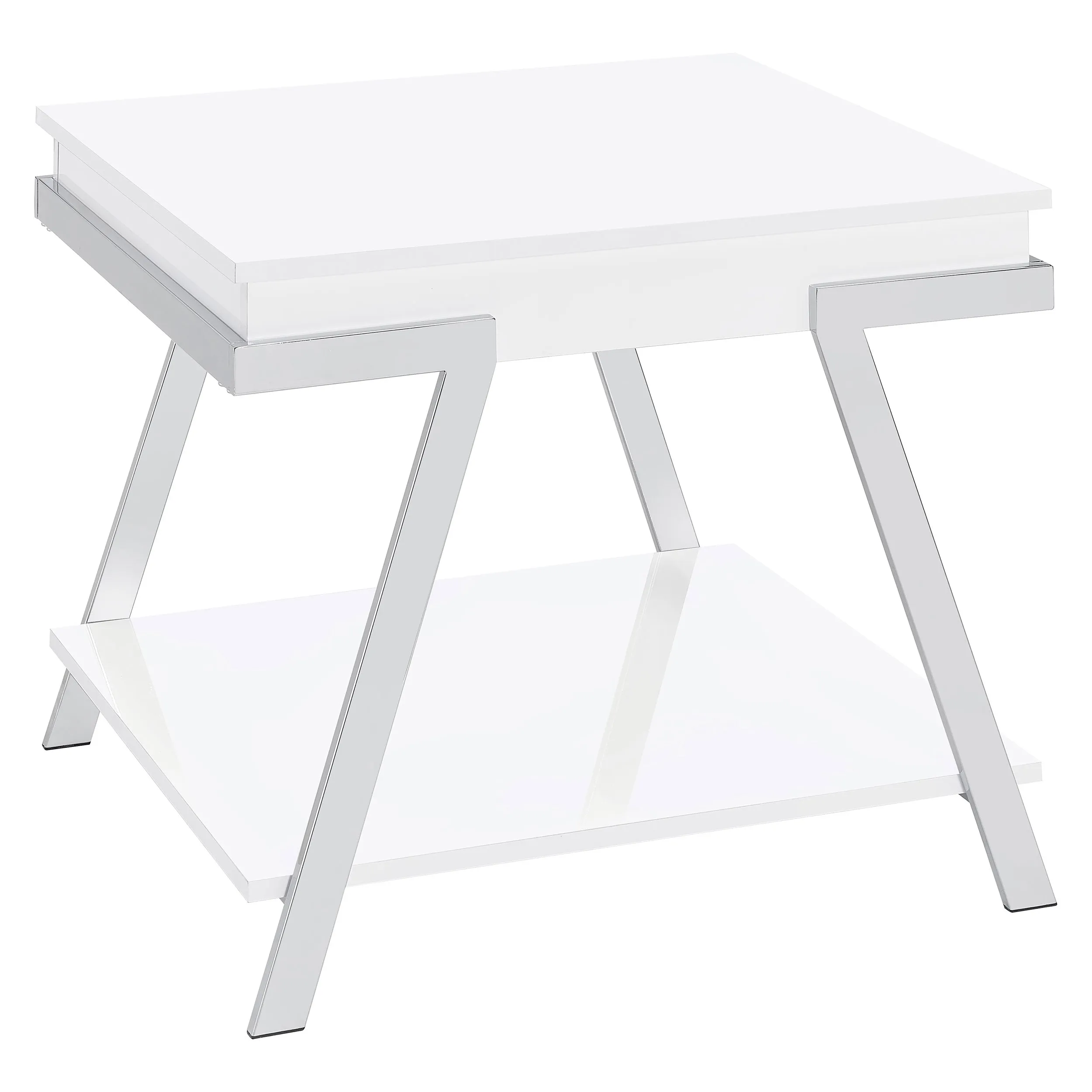 Marcia Rectangular Side End Table White High Gloss