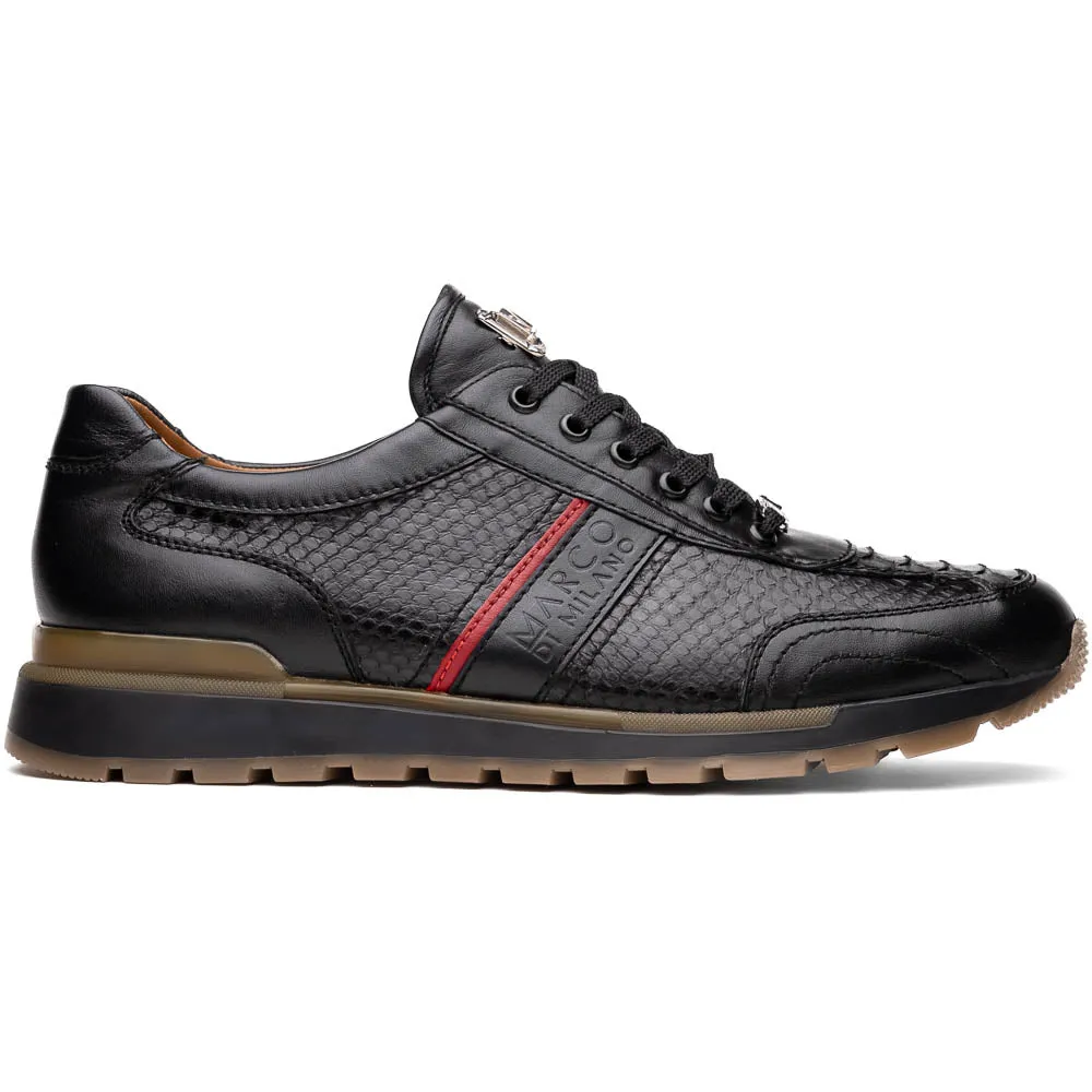 Marco Di Milano Brescia Black Python & Calfskin Sneakers