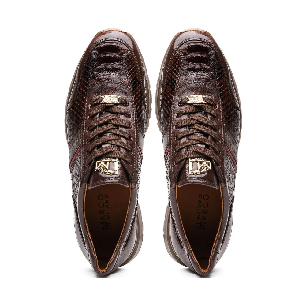 Marco Di Milano Brescia Brown Python & Calfskin Sneakers