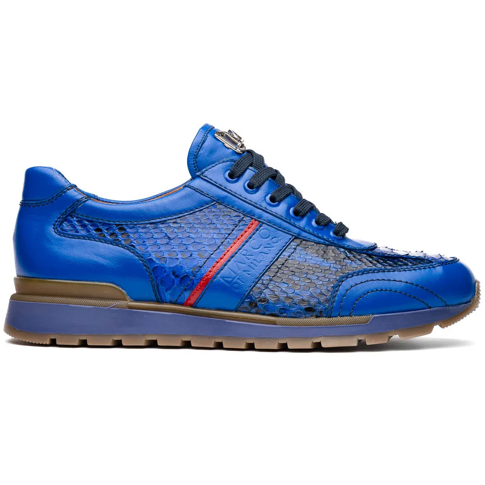 Marco Di Milano Brescia Electric Blue Python & Calfskin Sneakers