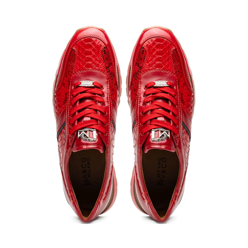 Marco Di Milano Brescia Red Python & Calfskin Sneakers