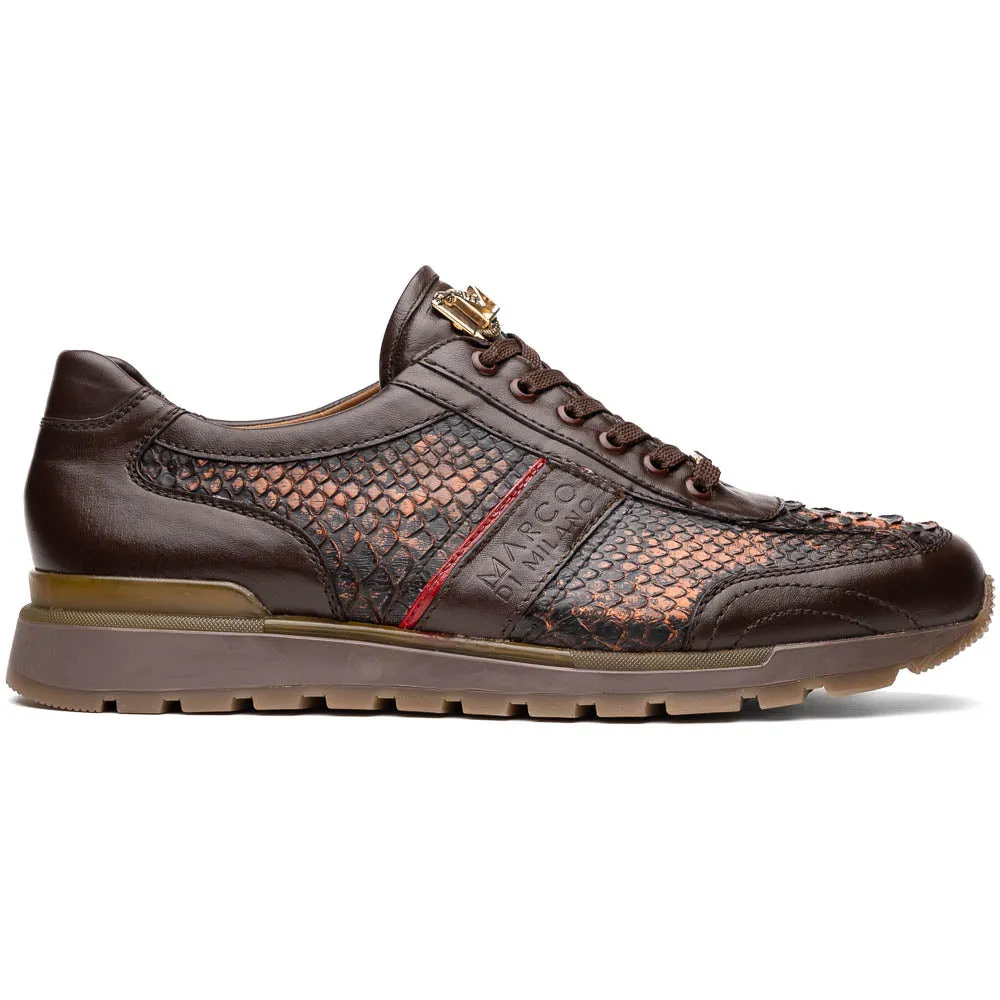 Marco Di Milano Brescia Wash Cognac Python & Calfskin Sneakers