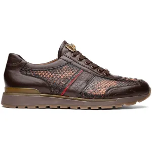 Marco Di Milano Brescia Wash Cognac Python & Calfskin Sneakers