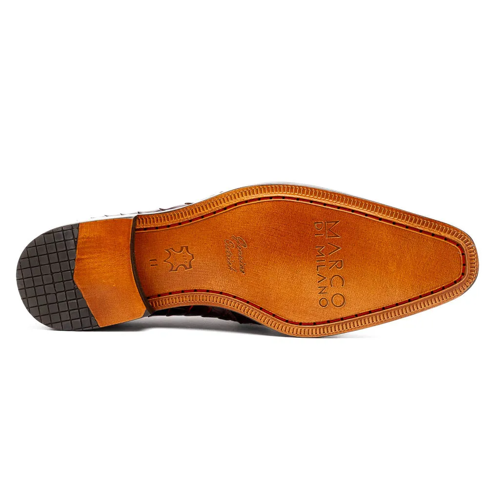 Marco Di Milano Fitipaldi Rustic Cognac Alligator Derby Shoe