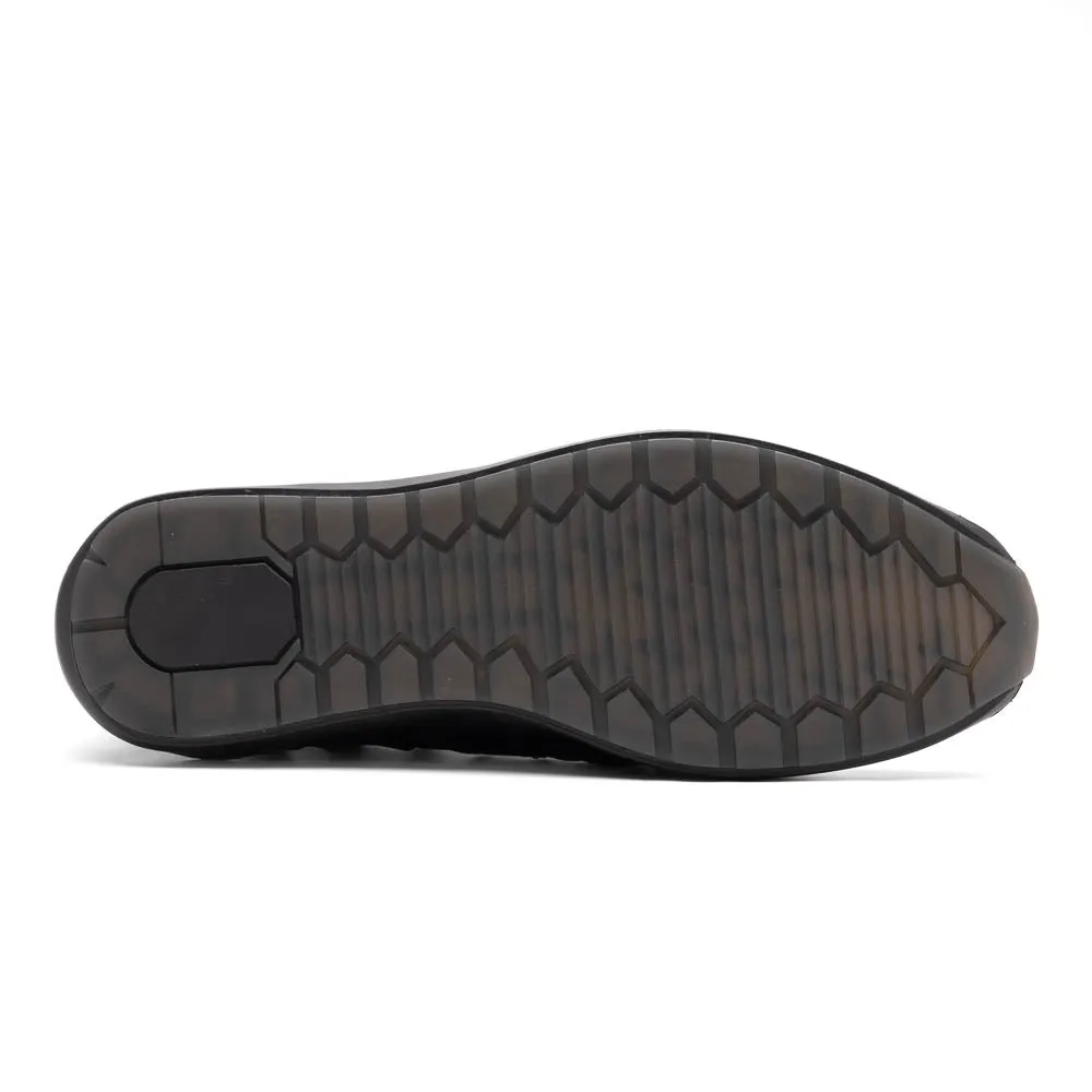 Marco Di Milano Nino Men's Black Sleek Genuine Caiman Crocodile Sneaker