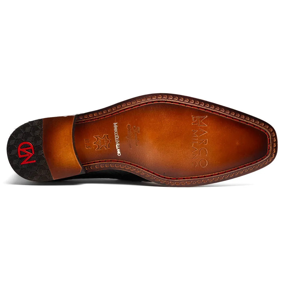 Marco Di Milano Salvatore Black Ostrich Penny Loafer