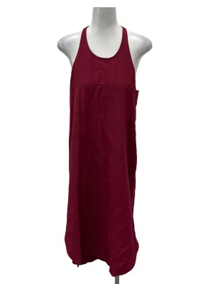 Maroon Roundneck Sleeveless Maxi Dress