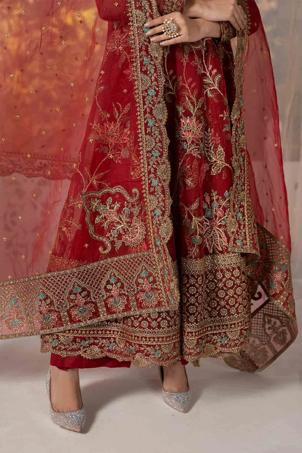 Maroon Shade Maria B Luxury Formal Pakistani Party Dress