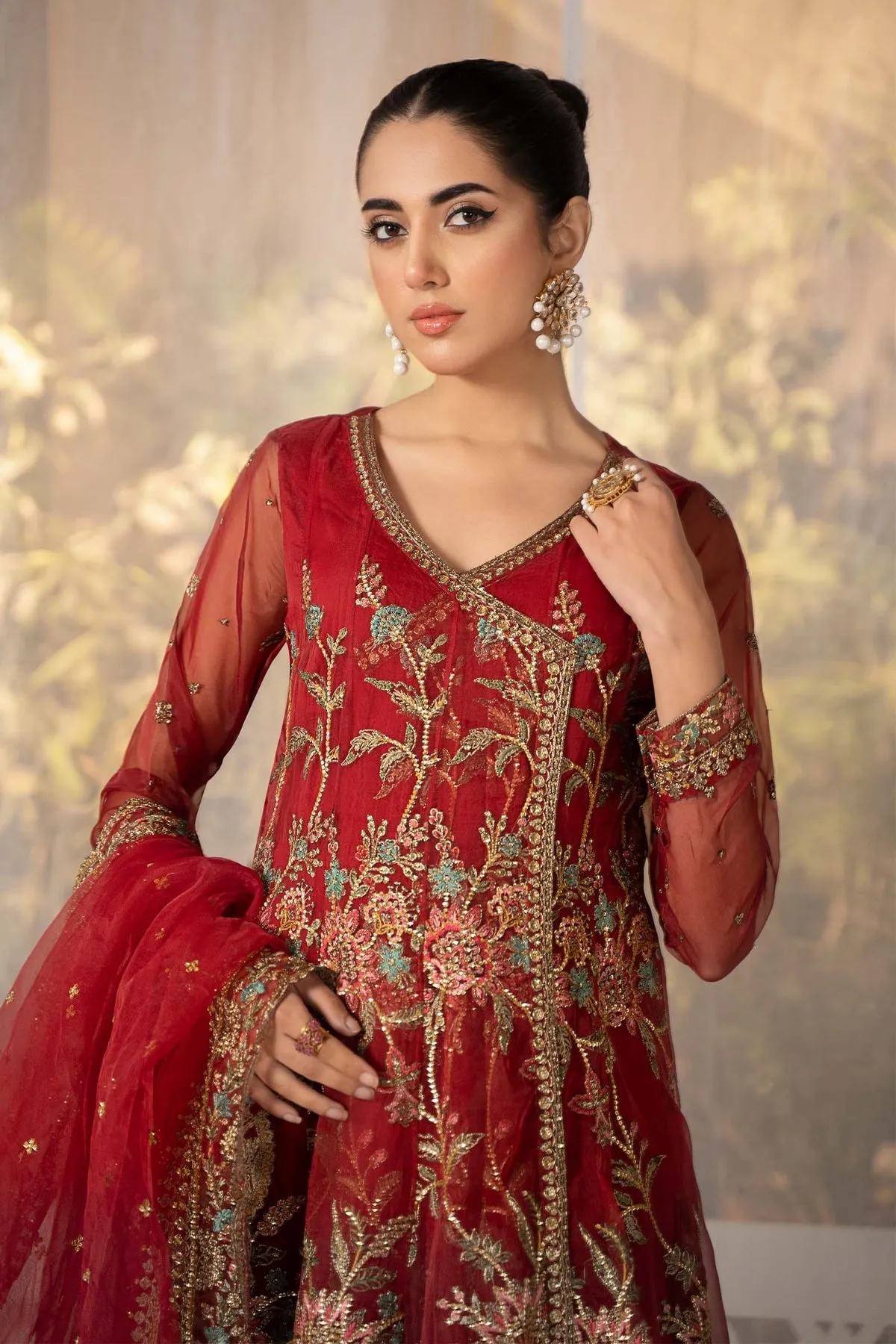 Maroon Shade Maria B Luxury Formal Pakistani Party Dress