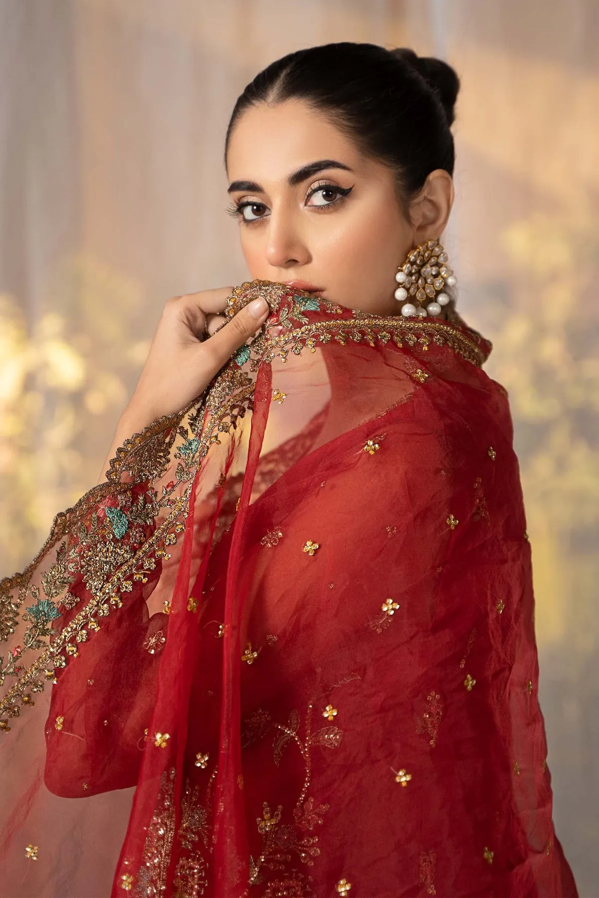 Maroon Shade Maria B Luxury Formal Pakistani Party Dress