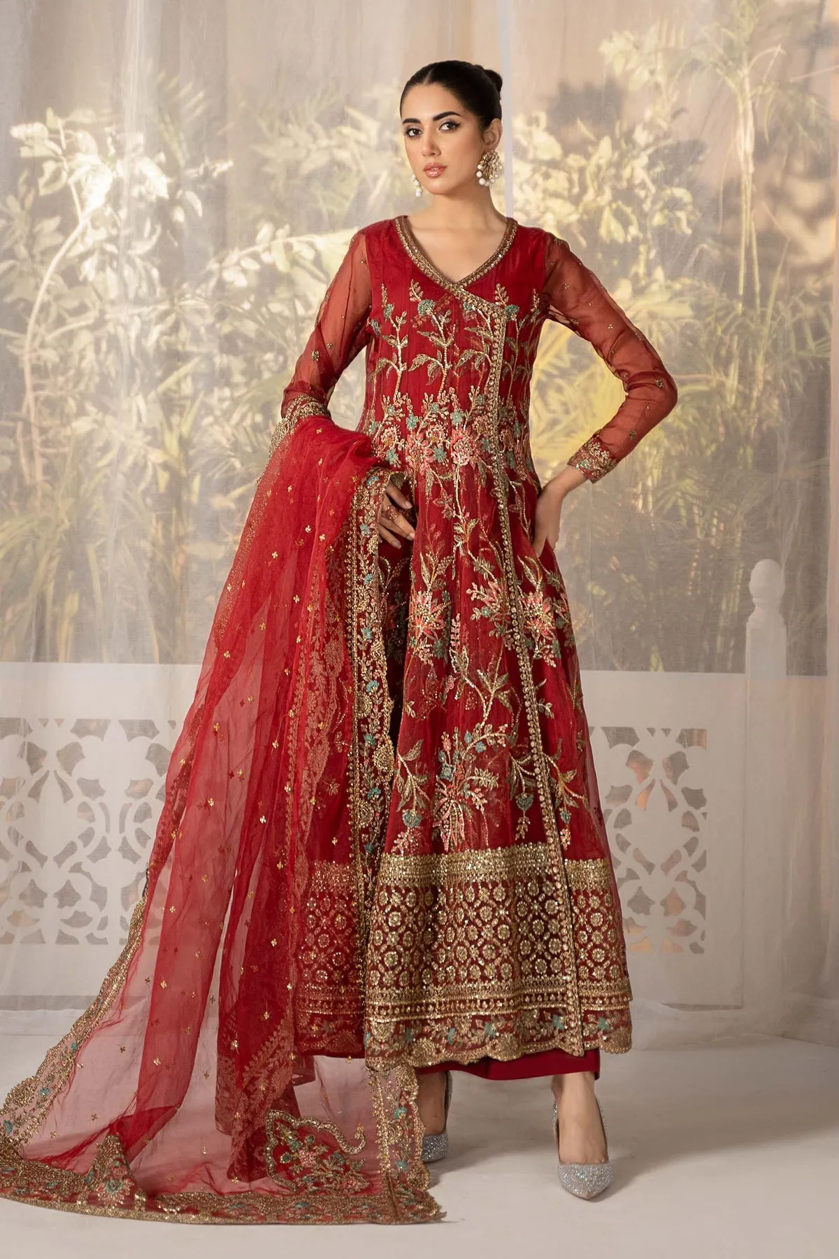 Maroon Shade Maria B Luxury Formal Pakistani Party Dress